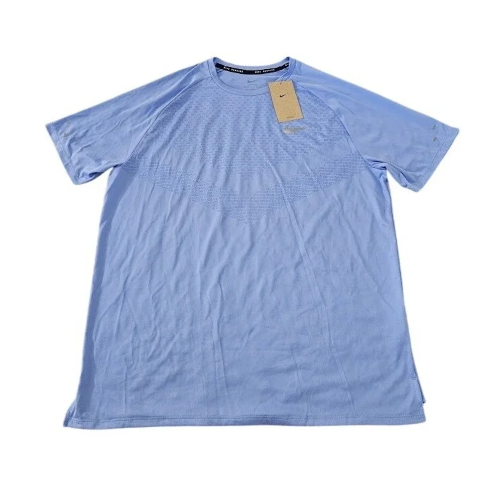 Nike Stride Dri-FIT ADV Running Shirt Mens Large Blue Short Sleeve New